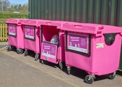 four e-waste bins at New Line Learning Academy in Maidstone