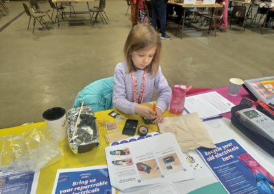 Student learning repair skills with Team Repair kits